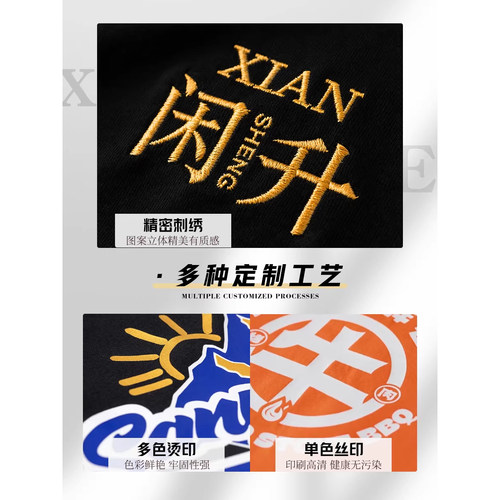 橘色纯棉POLO衫工作服定制短袖夏季餐饮服务员超市文化衫t恤工装 - 图1