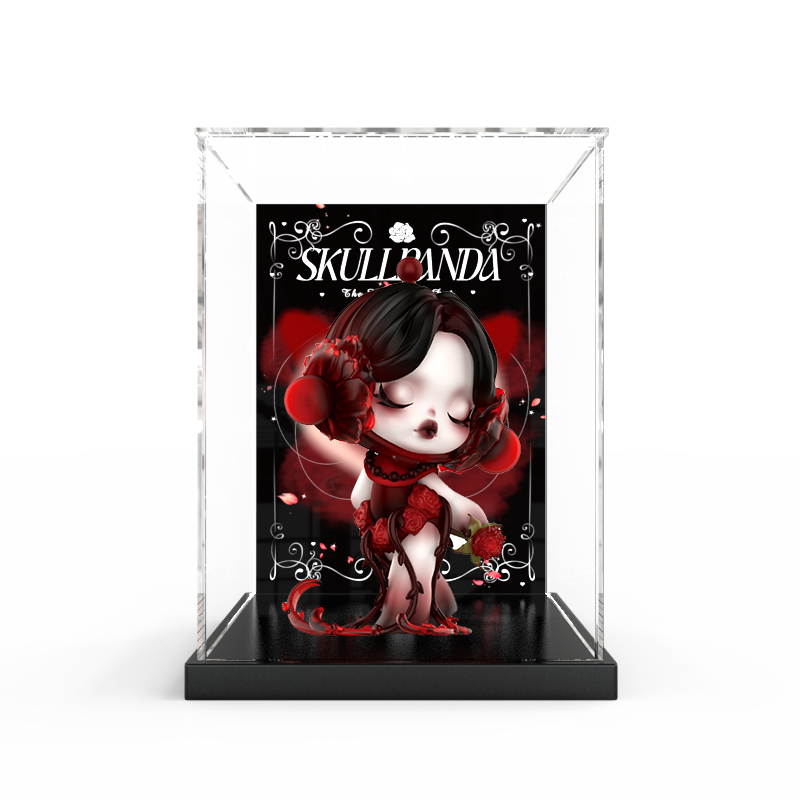 亚克力展示盒适用泡泡玛特 Skullpanda情人节限定吊卡防尘收纳盒-图3