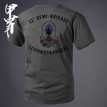 Summer New Pint French Foreign Regiments Series 13th Regiment Badges ROUND COLLAR SHORT SLEEVE T-SHIRT