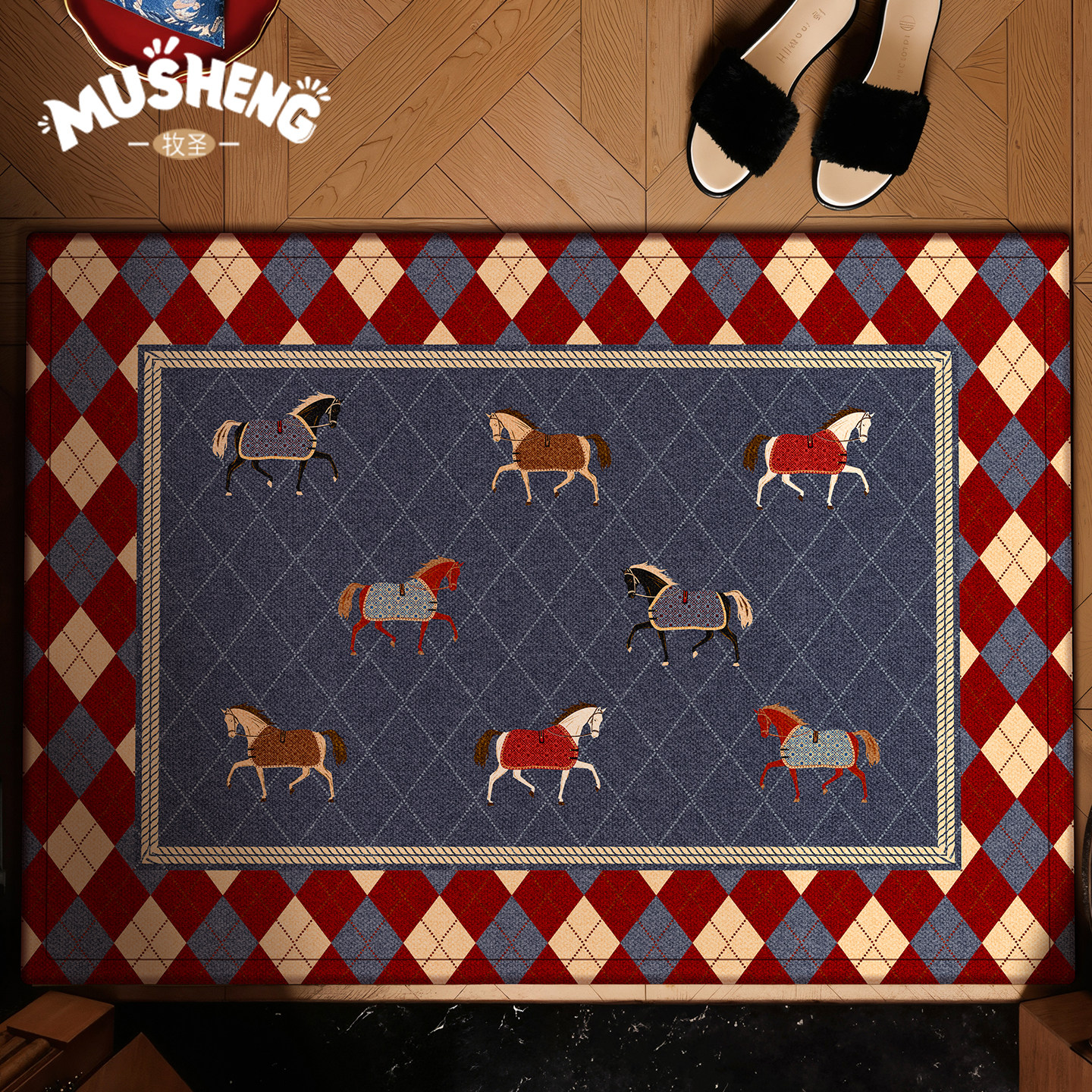 马年高级感入户门地垫进门防滑玄关耐脏脚垫地毯2026新款复古门垫,淘宝优惠券,粉丝福利购,淘宝优惠卷