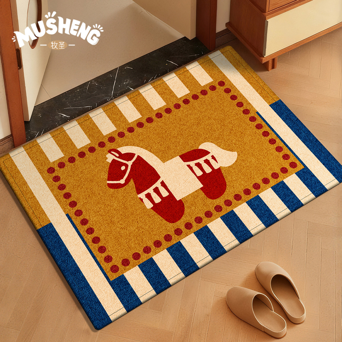 高级感新款马年喜庆入户门地垫家用防滑玄关脚垫耐脏进门垫可定制,淘宝优惠券,粉丝福利购,淘宝优惠卷