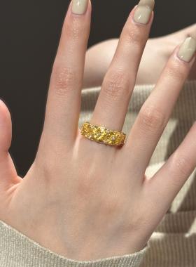 【星悦】新中式黄金色繁花戒指小众设计精致高级感指环复古风手饰
