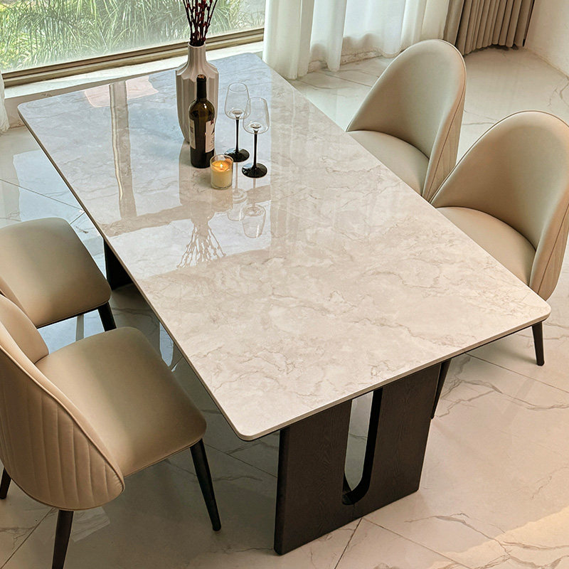 轻奢大理石餐桌长方形现代简约高级感天然微晶石奢石小户型饭桌,淘宝优惠券,粉丝福利购,淘宝优惠卷
