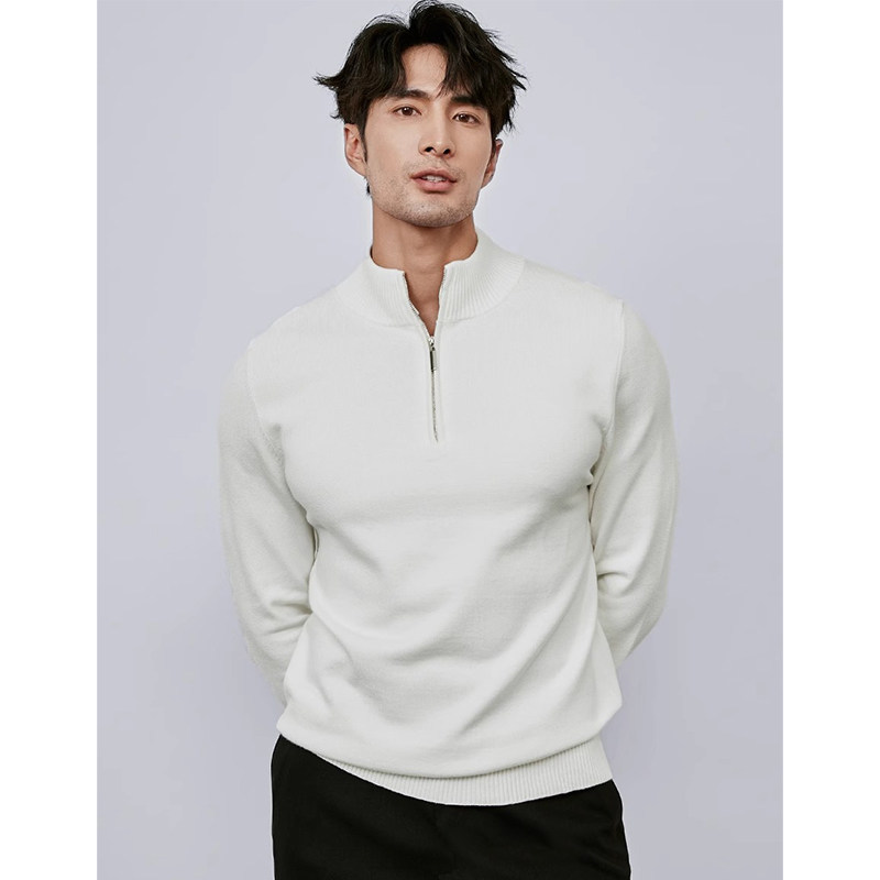 意式绅装立领拉链针织长袖毛衣秋冬新款英伦商务休闲修身套头毛衫,淘宝优惠券,粉丝福利购,淘宝优惠卷
