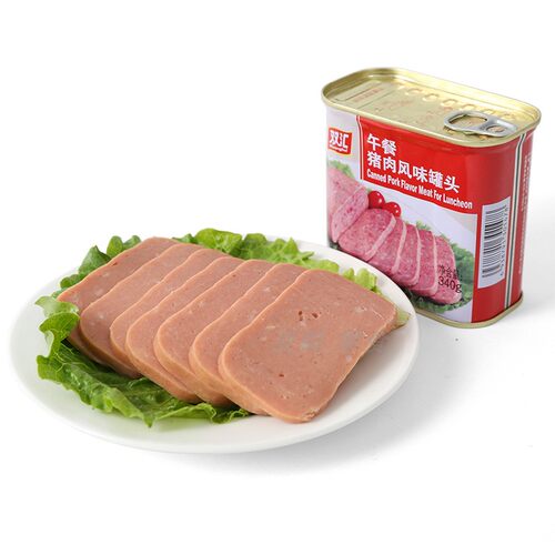 双汇午餐猪肉风味罐头340g整箱20罐涮火锅配菜即食火腿肠泡面搭档 - 图1