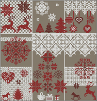 Cross embroidered electronic drawings Replored Source File XSD Format Lace Christmas Snowflake Elk Deer