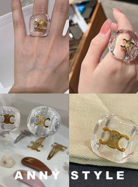 女树脂欧美立体爱心字母白色戒指