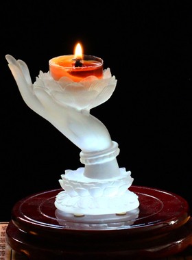 琉璃佛手烛台长明灯