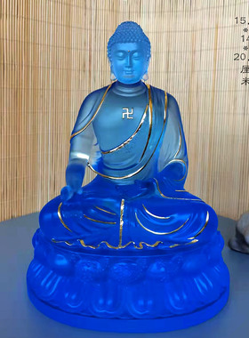 琉璃鎏金药师七佛如来摆件