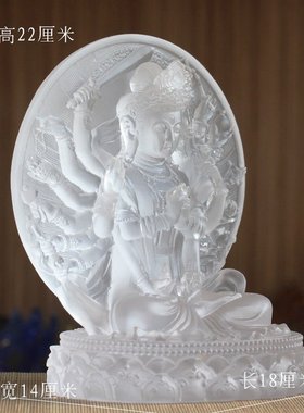 古法琉璃发光底座寺庙准提佛母