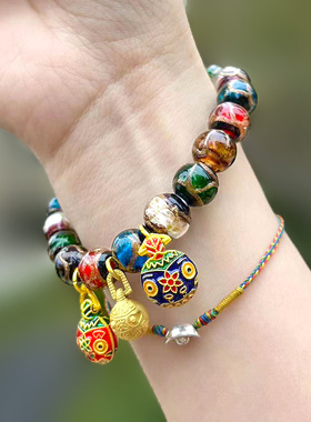 古法琉璃吞金兽香灰琉璃手串