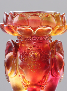 大象莲花烛台，供佛烛台摆件