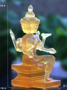 琉璃泰国四面佛佛像贴金供奉