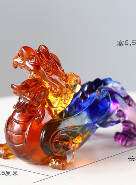 璃锦园琉璃貔貅一对招财风水摆件