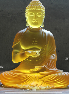 五方佛金黄色琉璃佛像藏传佛具家居寺院工艺品