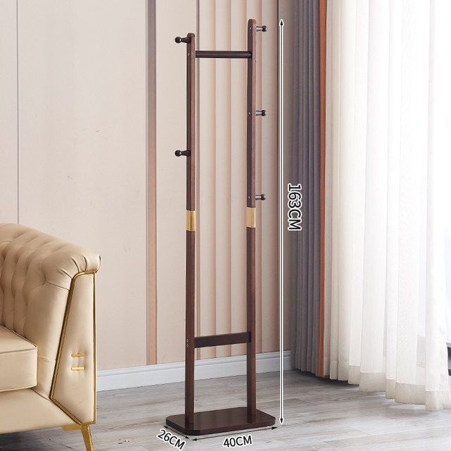 Solid wood coat rack floor-standing bedroom clothes rack medieval style
