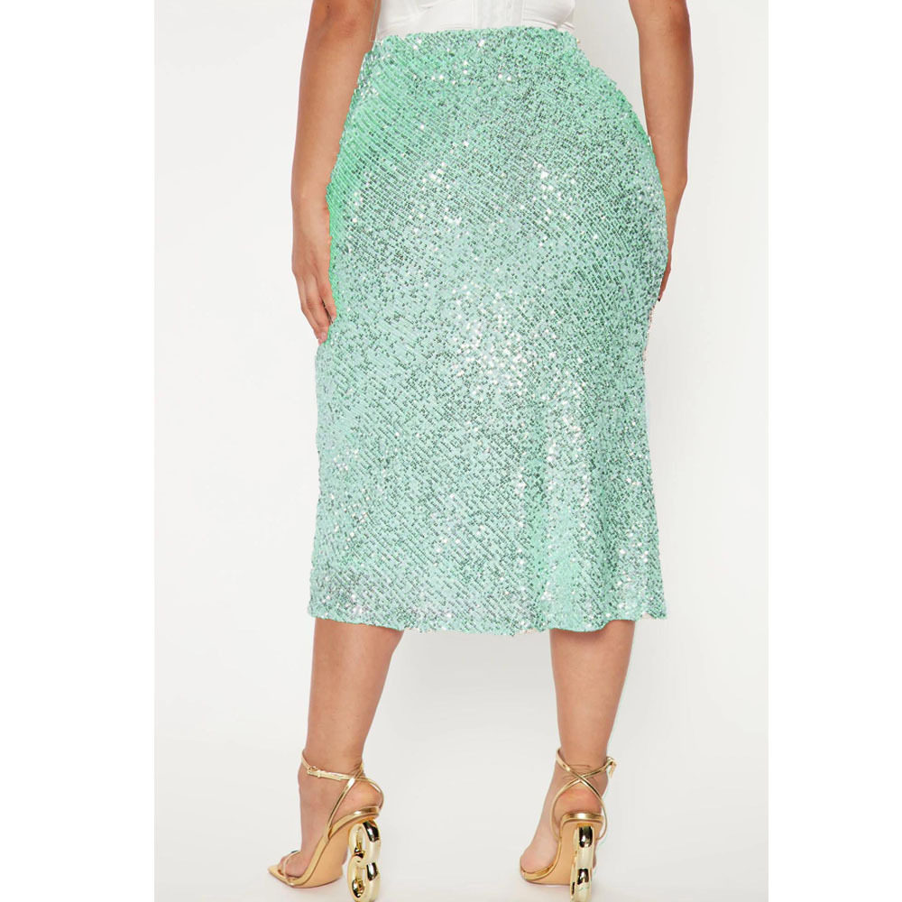 New spring women's sequined high waisted mid length skirt,,淘宝优惠券,粉丝福利购,淘宝优惠卷