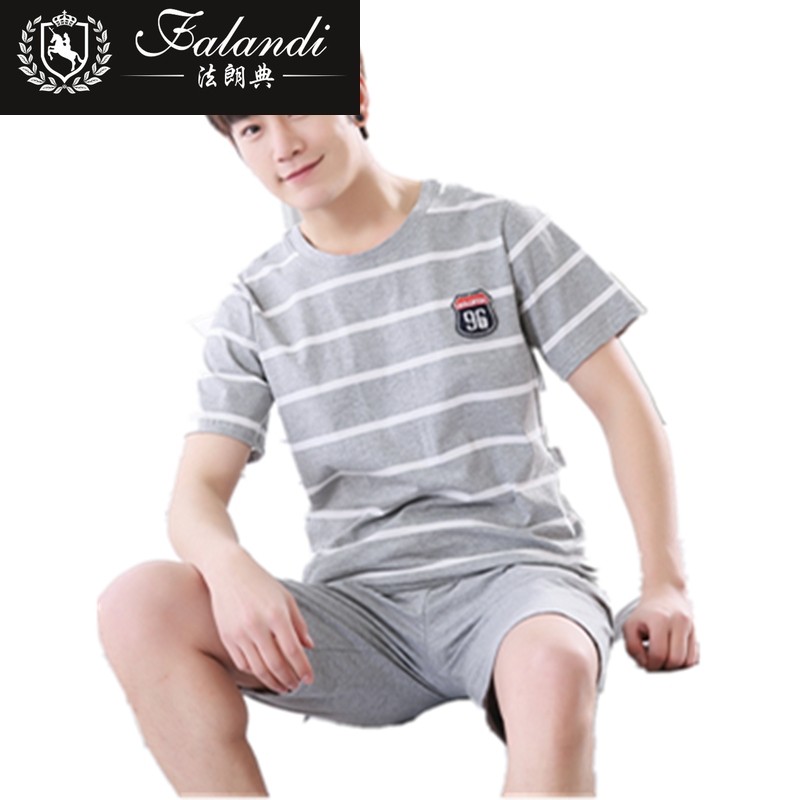 falandi夏季棉都市男士歌瑞尔睡衣 法朗典睡衣/家居服套装