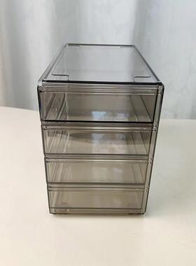 收纳盒灰色桌面珠宝首饰品美甲油胶饰品整理盒压克力加高抽1020d