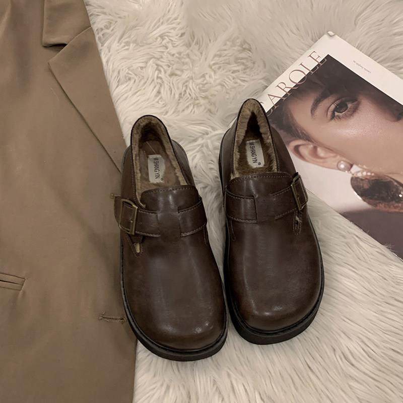 覆古毛毛鞋女2026新款春秋厚底加绒勃肯鞋一脚蹬保暖靴棉鞋0115w,淘宝优惠券,粉丝福利购,淘宝优惠卷