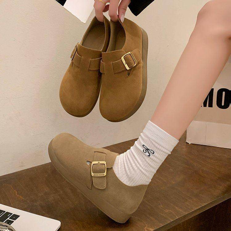 全包勃肯鞋女2026年春夏新款懒人一脚蹬豆豆鞋平底孕妇0115w,淘宝优惠券,粉丝福利购,淘宝优惠卷