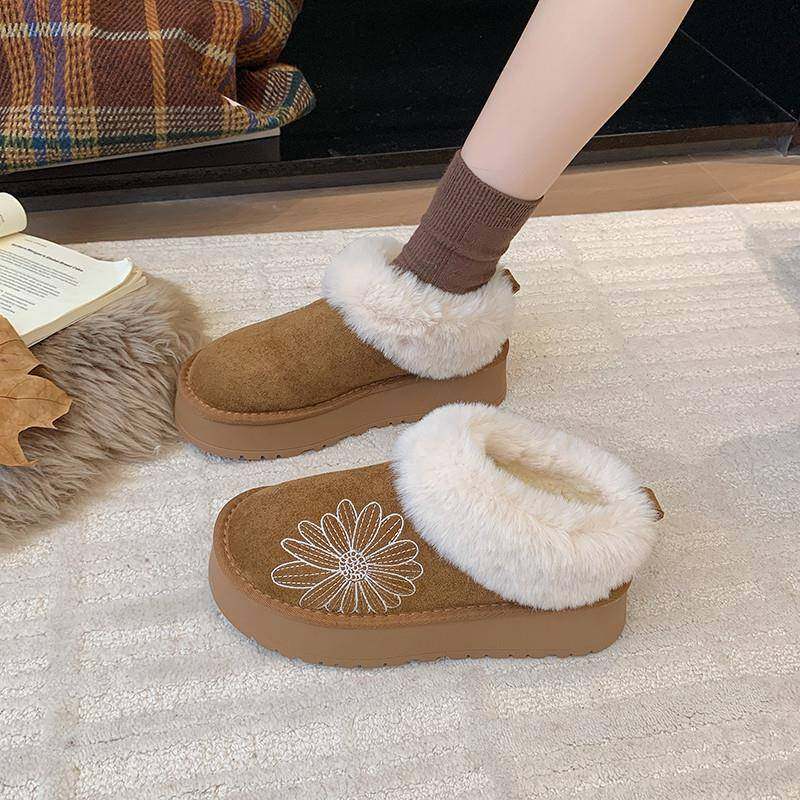 厚底低帮加绒靴女2026春秋新款加厚保暖勃肯短靴毛毛鞋大棉0115w,淘宝优惠券,粉丝福利购,淘宝优惠卷