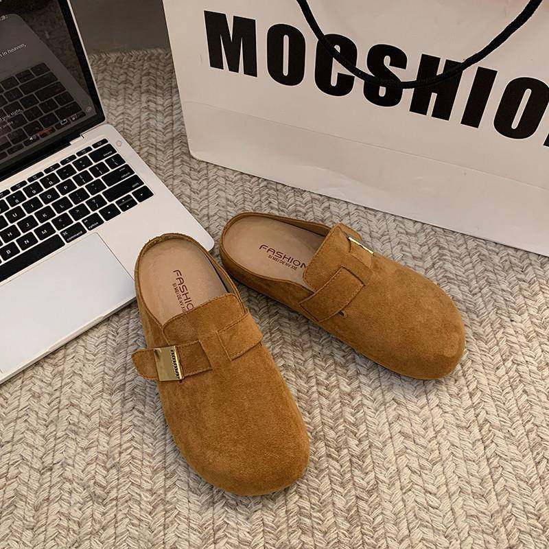 覆古勃肯鞋包头半拖鞋女2026春新款平底一脚蹬软底百搭博肯0115w,淘宝优惠券,粉丝福利购,淘宝优惠卷