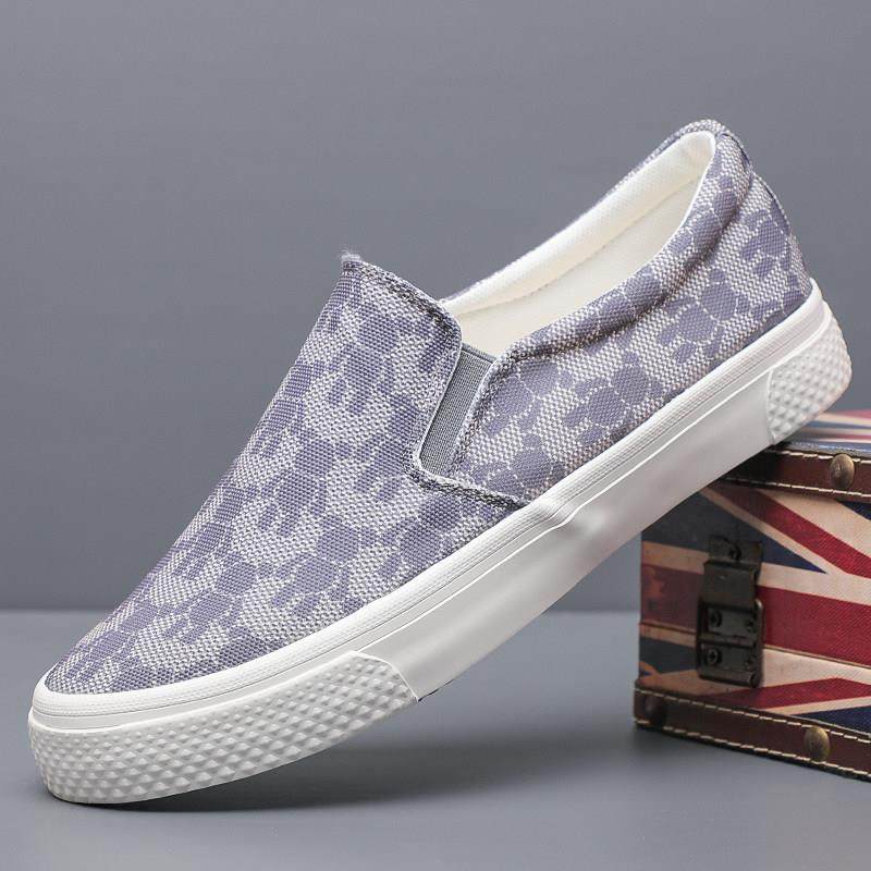 春秋潮鞋男新款帆布鞋一脚蹬透气印花休闲男士板鞋0123z,淘宝优惠券,粉丝福利购,淘宝优惠卷