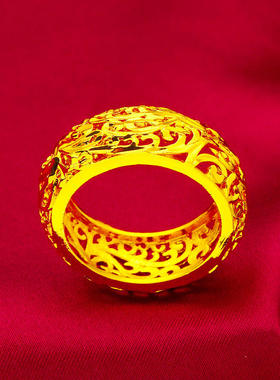 越南沙金镂空花戒指7 8 9 10号戒指宽边花雕花戒指戒指/指环全新