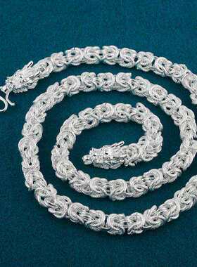 女小众设计不掉色双龙头项链男士霸气个性潮男百搭直播古巴链龙骨