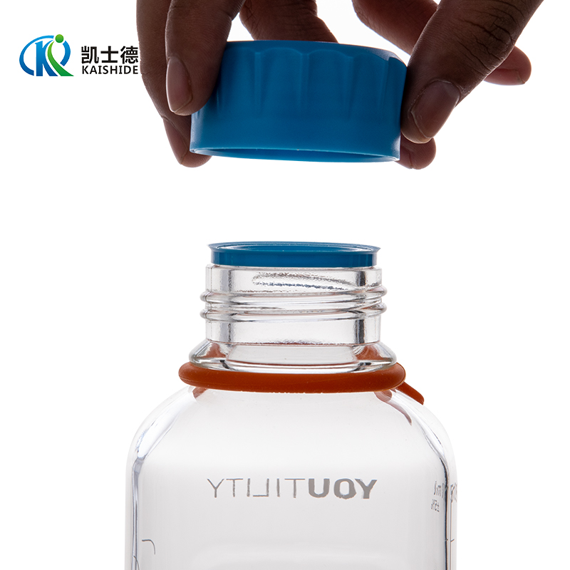 包邮德国肖特瓶YOUTILITY蓝盖试剂瓶125 250 500ml 实验室透明玻璃瓶GL45带盖硅胶标识环 - 图3