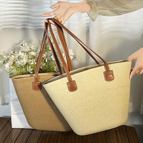 编织包包女大容量2026新款草编包单肩包夏天海边沙滩通勤包托特包 - 图2