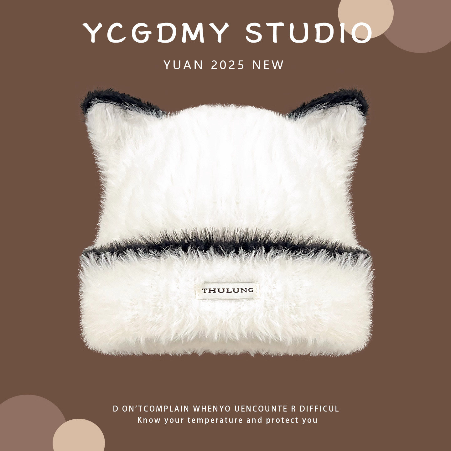 日系可爱猫耳朵毛绒针织毛线帽子女冬季加厚保暖护耳显脸小包头帽,淘宝优惠券,粉丝福利购,淘宝优惠卷