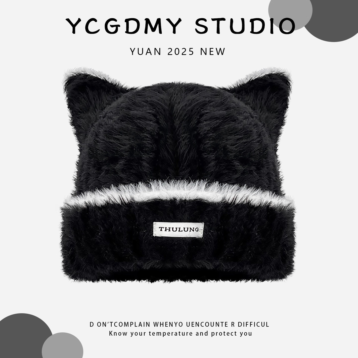 日系可爱猫耳朵毛绒针织毛线帽子女冬季加厚保暖护耳显脸小包头帽,淘宝优惠券,粉丝福利购,淘宝优惠卷