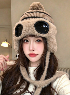 冬季女款加绒护耳雷锋帽