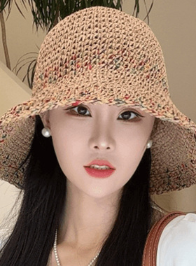 夏季女草编大檐遮阳透气渔夫帽