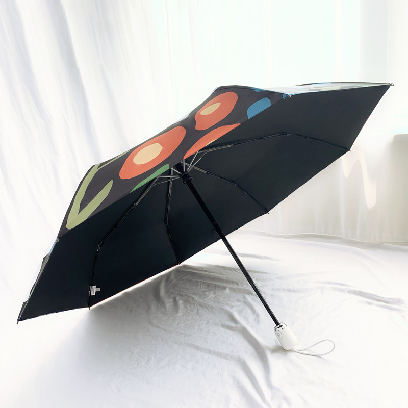 唯美复古折叠雨伞女日系遮阳伞自动晴雨两用太阳伞防晒结实抗风伞 - 图2