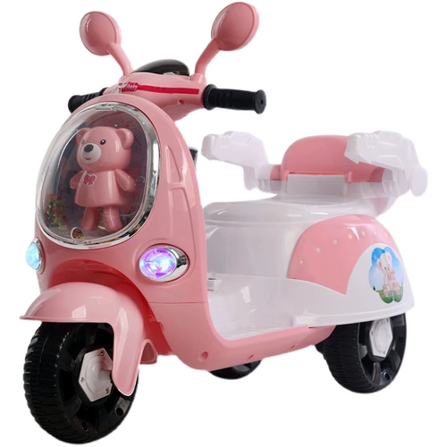 Электрический мотоцикл, детский трехколесный велосипед с аккумулятором для мальчиков и девочек, детская игрушечная машина с сидением с зарядкой, дистанционное управление