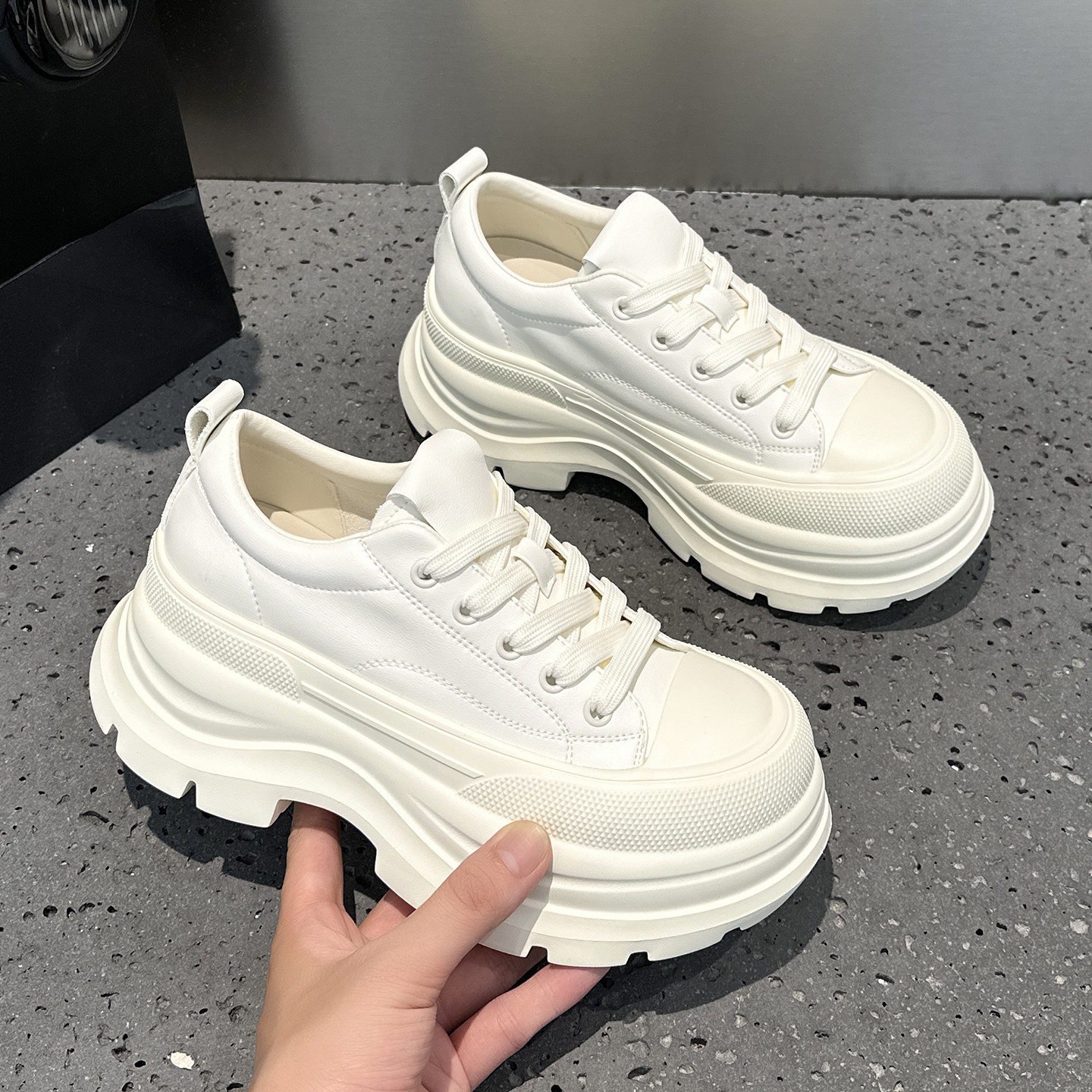 真皮厚底小白鞋女2025秋季新款爆款增高小个子松糕加绒休闲运动鞋,淘宝优惠券,粉丝福利购,淘宝优惠卷