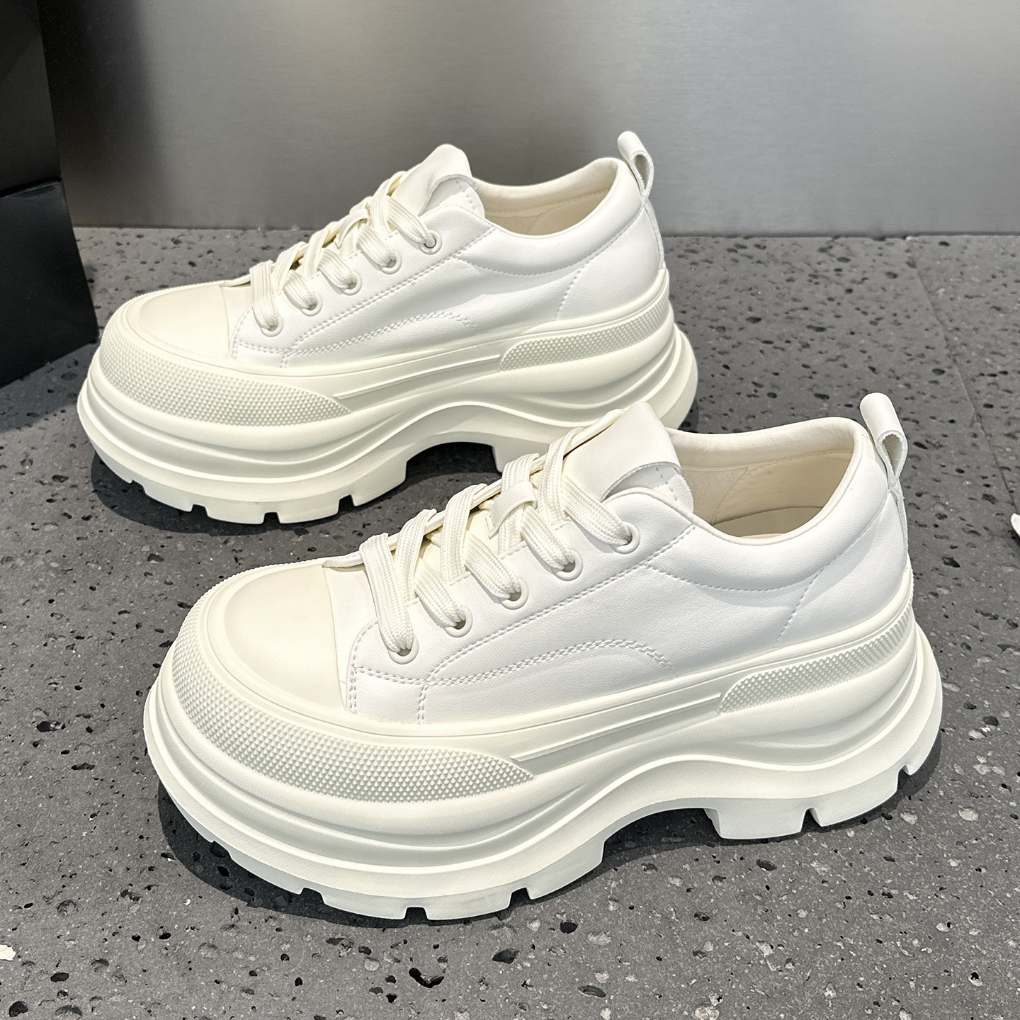 真皮厚底小白鞋女2025秋季新款爆款增高小个子松糕加绒休闲运动鞋,淘宝优惠券,粉丝福利购,淘宝优惠卷