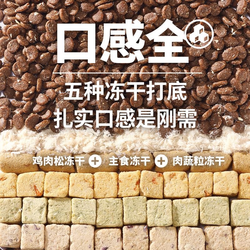朗诺猫主粮全拼粮全价冻干猫粮鸡肉味鸡肉三文鱼味成猫主粮1.8kg