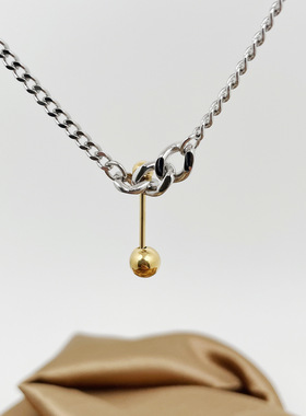 小众设计感轻奢个性火柴型吊坠锁骨链大粗链条项链女饰品