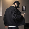 Black handsome denim jacket men's slim trendy jacket