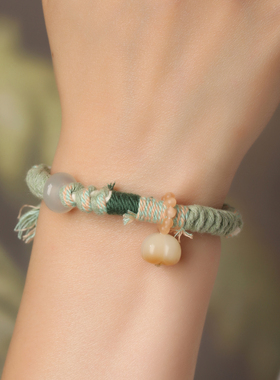 手工编织棉线手绳儿童宝宝手链菩提桂花民族风女款礼物成品可爱风