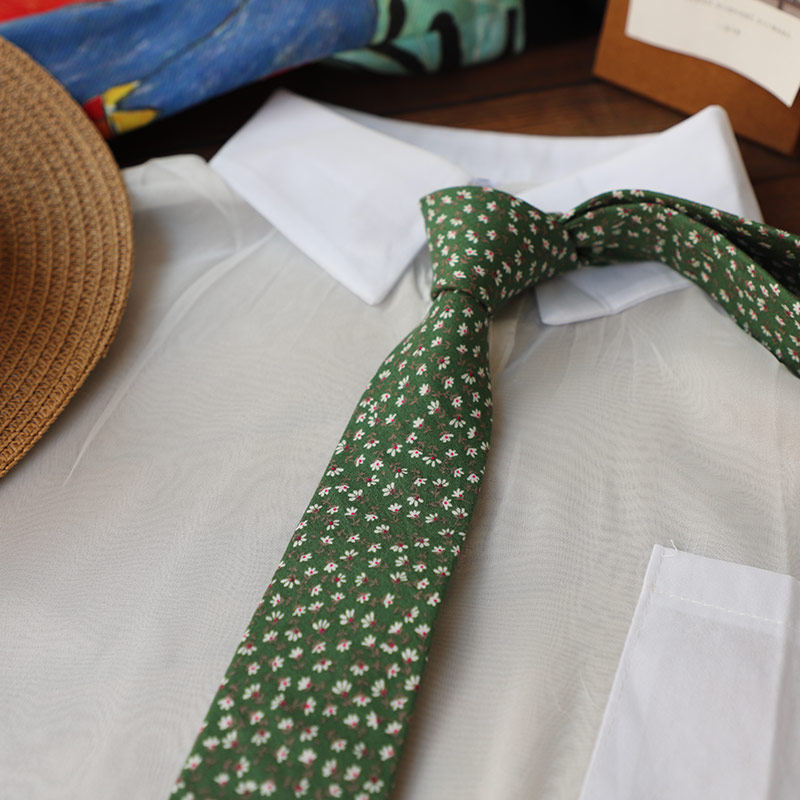 山涧阳光 复古窄款棉质印花6CM休闲小碎花领带男女新郎伴郎礼盒装,淘宝优惠券,粉丝福利购,淘宝优惠卷