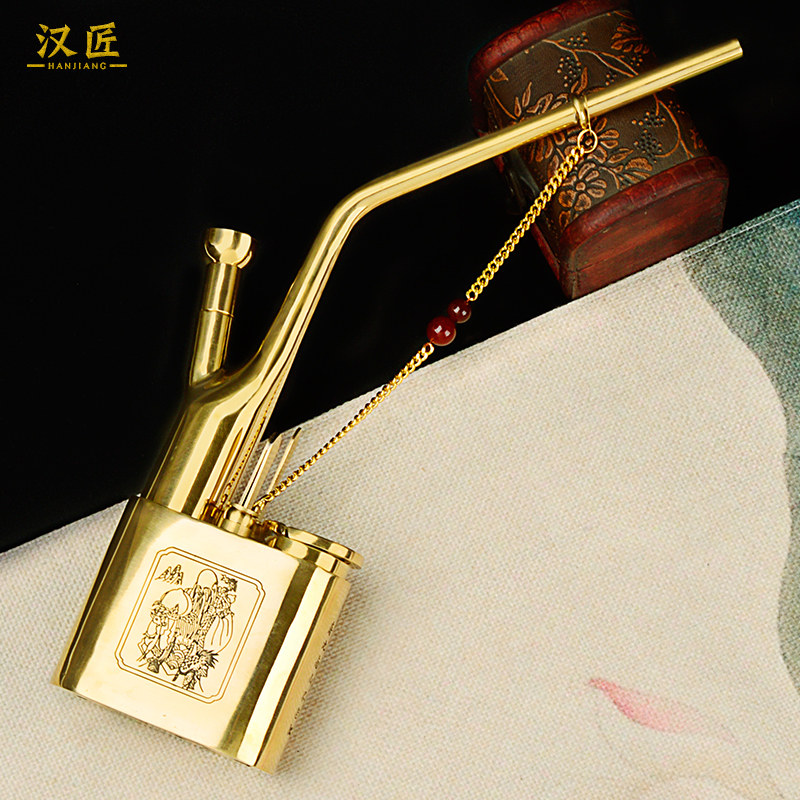 汉匠黄铜过滤水烟壶烟斗男士水烟筒水烟袋锅烟草专用全套便携随身,淘宝优惠券,粉丝福利购,淘宝优惠卷