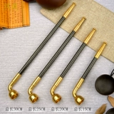 汉匠 Мужской короткий ручная деревянная дымная сумка, горшок, горшок, горшок, традиционный чистый медный дым, измельченный дым