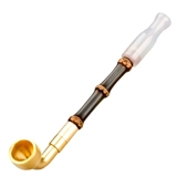 汉匠 Старомодная латунная курительная трубка ручной работы, мужской агатовый мундштук