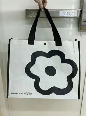 日系花朵购物袋小众设计趣味女学