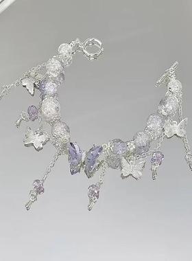 时尚新中式森系碎花蝴蝶手链仙气飘飘手串送闺蜜生日礼物手饰女